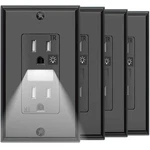 Black Wall Outlet With Night Light,electrical Tamper Resistant Recep.... Fixed Price $64.69.