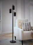 Hampton Bay Brimfield 62 Steel 3-LIGHT Matte Black Standard Indoor Floor Lamp. Fixed Price $75.95.