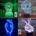 3D Lamp Illusion Night Light Led Usb Battery Powered Baby Yoda, Etc. Japan New. Fixed Price $53.00.