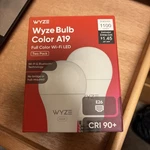 Wyze WLPA19C 1100LM Wi Fi Rgb Dimmable Led Color Smart Bulb. Fixed Price $9.00.