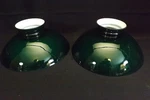 Vintage Pair 10" Green Cased Student Lamp Shades 4-1/4" Tall (SH164). Fixed Price $165.00.