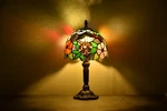 Tiffany Table Lamp Bedside Floral Stained Glass Desk Light H14". Fixed Price $75.99.