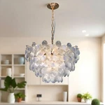 Blue Flower Shaped Glass Pendant Light, Living /dining Room Home Decoration Lamp. Fixed Price $220.33.