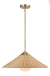 Uttermost Phuvinh 1-LIGHT Rattan & Steel Pendant Natural/antique Brass. Fixed Price $299.98.