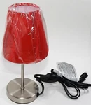 Simple Designs Sand Nickel Mini Basic Table Lamp With Fabric Shade LT2013 - Red. Fixed Price $23.50.