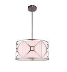 Woodbridge Lighting Regan 17" 3-LIGHT Fabric Pendant Satin Nickel. Fixed Price $171.16.