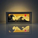 Hokusai The Great Wave 3D Carving Night Light Shadow Lamp, Usb & Battery Po.... Fixed Price $44.93.