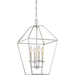 Quoizel AVY5204PK Nickel Aviary 4-LIGHT Chandelier, Display Open Box. Fixed Price $215.00.