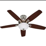 (1)-HUNTER Builder Deluxe 52" Brushed Nickel Ceiling Fan With Light Kit. 53090. Fixed Price $188.22.