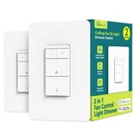 Treatlife Smart Ceiling Fan Control And Dimmer Light Switch 2PACK, Neutral Wi.... Fixed Price $104.13.