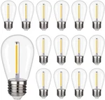 Waterproof S14 Led Bulbs Outdoor String Lights Replacement E26 Base 15PACK. Fixed Price $16.79.
