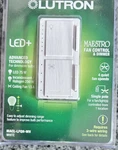 Lutron Maestro Fan Control And Light Dimmer - White, Matching Wall Plate.. Fixed Price $45.00.