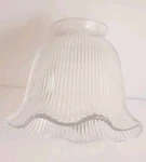 Vintage Ribbed Glass Lamp Shade Light Fixture Sconce Kenroy Italy Italian. Fixed Price $11.99.