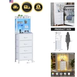 Tall Led With Usb Charging Station Drawer Shelves White. Fixed Price $134.40.