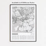 Shenzhen City Print, Guangdong Travel Poster, Modern Map, Wall Decor Art. Fixed Price $63.74.