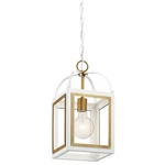 Kichler 52030WHNBR - Vath 1 Light 8" Mini Pendant White / Natural Brass. Fixed Price $107.99.