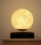 Minimalism Magnetic Levitation Floating 3D Printing Moon Lamp, Touch Switch Led. Fixed Price $72.99.