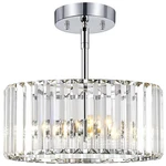 Chrome Crystal Chandelier, Small Modern Semi Flush Mount Ceiling L.... Fixed Price $87.09.