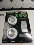 Litezall Rc Wireless Cob Led Puck Light - Adhesive Back, Remote Included 2 Pack. Fixed Price $7.99.