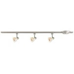 3-LIGHT Brushed Steel And Glass Linear Track Lighting Kit. Fixed Price $47.99.
