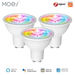 Moes Zigbee GU10 Smart Led Light Bulbs Rgb C+w Dimmable Lamp 5W Alexa Google App. Fixed Price $49.29.