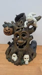 Vtg 10" Midcentury Spooky Tree Halloween Jack-o-lantern Garden Cast Iron. Fixed Price $149.99.