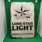 Lone Star Light Beer- Metal Sign For Bar/man Cave/garage/game Room/office. Fixed Price $16.99.