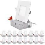 4 In. Ultra-thin Square Canless 5 Color Temperature Options Dimmable Remodel Int. Fixed Price $384.15.