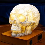 Mesoamerican Maya Aztec Skull Led Night Light Statue With Usb Charging Wood Base. Fixed Price $98.99.