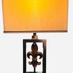 29 Crestview Vintage Fleur Lis With Rectangular Lampshade. Fixed Price $68.00.