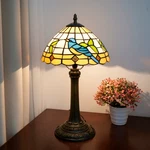 Tiffany Style Vintage Blue Bird Stained Glass Table Lamp Reading Accent Light. Fixed Price $259.99.