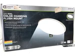 Commercial Electric 32IN. Oval Black+nickel Trim Ring Led Select Cct Flush Mount. Fixed Price $79.19.