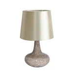 Simple Designs Madison 14.17 In. Champagne Mosaic Tiled Glass Genie Table Lamp. Fixed Price $39.99.