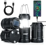 Wsky Solar Camping Lantern 4-PACK Rechargeable Led Lights, Magnetic Base & Fol. Fixed Price $55.50.
