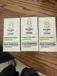 Lot Of 3 Lightolier Radiant Whispurr Fan Control, RFC-WHIS4 1.5 Amp, New. Fixed Price $18.75.