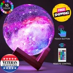 16 Colors Led Usb Star Galaxy Moon Lamp W/ Stand Remote 3D Bedroom Night Light. Fixed Price $29.95.