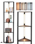Edishine 64" Corner Display Shelf W/ LIGHT,3 Color Dimmable, Modern Floor Lamp. Fixed Price $69.99.