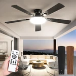 52 Inch Ceiling Fan With Lights And Remote, 30W 12" Led Panel Flush Mount. Fixed Price $124.99.