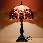 Elegant Tiffany Touch Control Table Lamp - Pink Stained Glass, 19" High. Fixed Price $219.99.