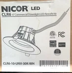 Nicor Dimmable 3000K Commercial Led Recessed Downlight Retrofit Kit, White. Fixed Price $39.99.