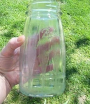 Vintage Ball Clear Glass Leaves Embossed Design Canning Mason Jar 1970'S Quart. Fixed Price $13.00.