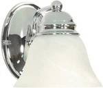Satco Nuvo 1 Light Polished Chrome Vanity With Alabaster Glass Bell Shade. Fixed Price $28.95.
