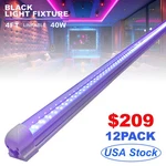 12/24PACK 4FT T8 Integrated Bulbs 40W Uv Led Blacklight Fixture For Karaoke Room. Fixed Price $209.18.