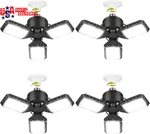 4 Pack Led Garage Lights 60W Deformable Ceiling 8000 Lm E26 Basemen. Fixed Price $44.22.