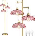 Pink Floor Lamp For Living Room,bedroom,gold Flower Mid Century Modern Standing. Fixed Price $77.44.