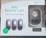Arlo Wire-free Security Light 3-PACK Led 400LM IP65 App Control ALS1103C. Fixed Price $130.00.