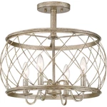 Quoizel Dury Four Light Semi-flush Mount In Century Silver Leaf RDY1717CS. Fixed Price $318.99.