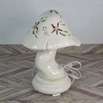 Vintage Mcm Leviton Ceramic Mushroom Table Lamp Night Light White Floral Read. Fixed Price $49.00.