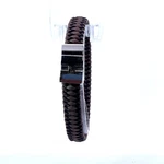 Stel 13.5MM Stainless Steel Brown Leather Black Cord Bracelet. Fixed Price $89.00.