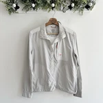 Topo Designs Tech Shirt Popover In Light Gray Collared Large X9061. Fixed Price $30.00.